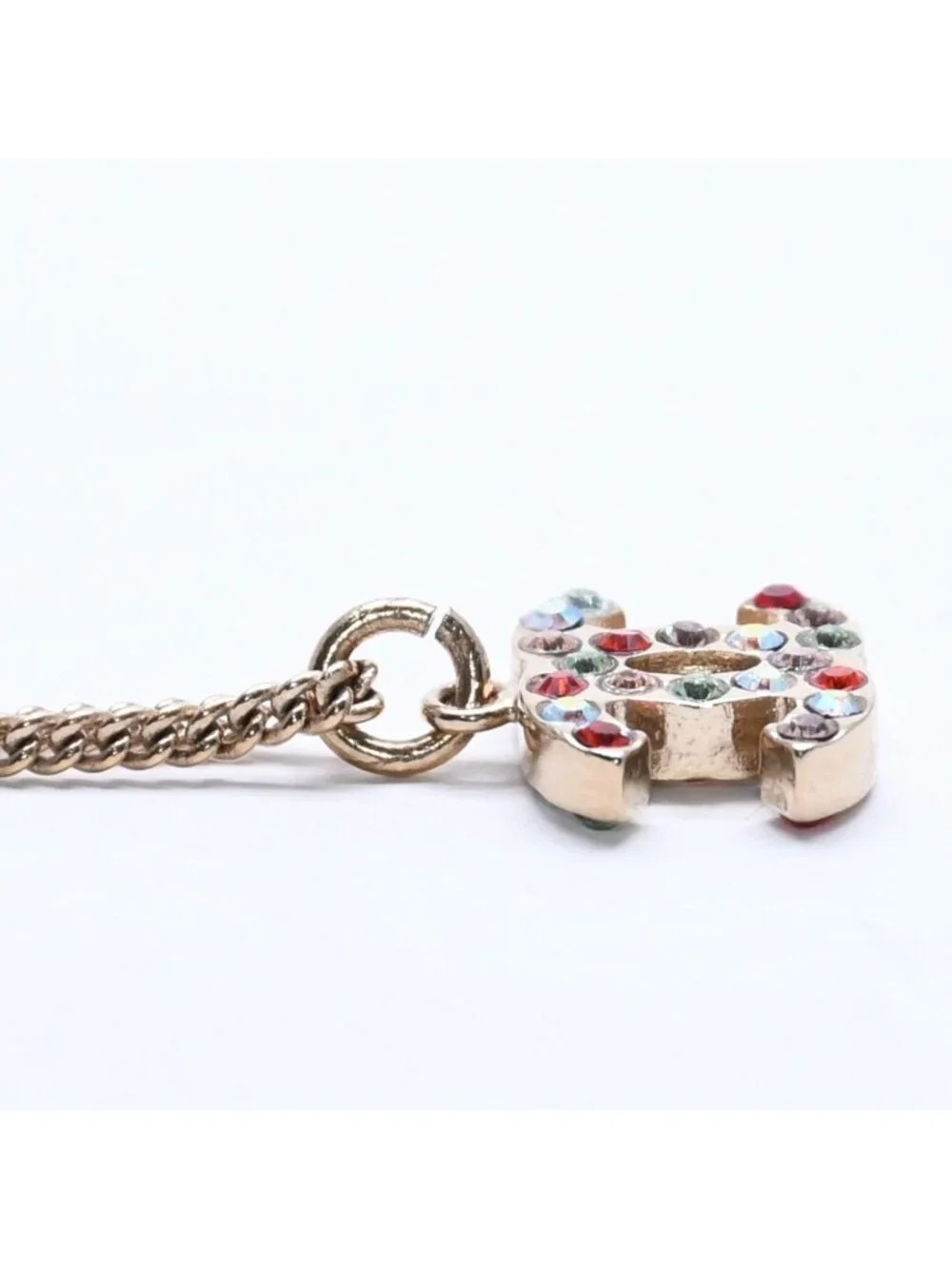 Chanel Necklace Gold Multicolor Rhinestone 04